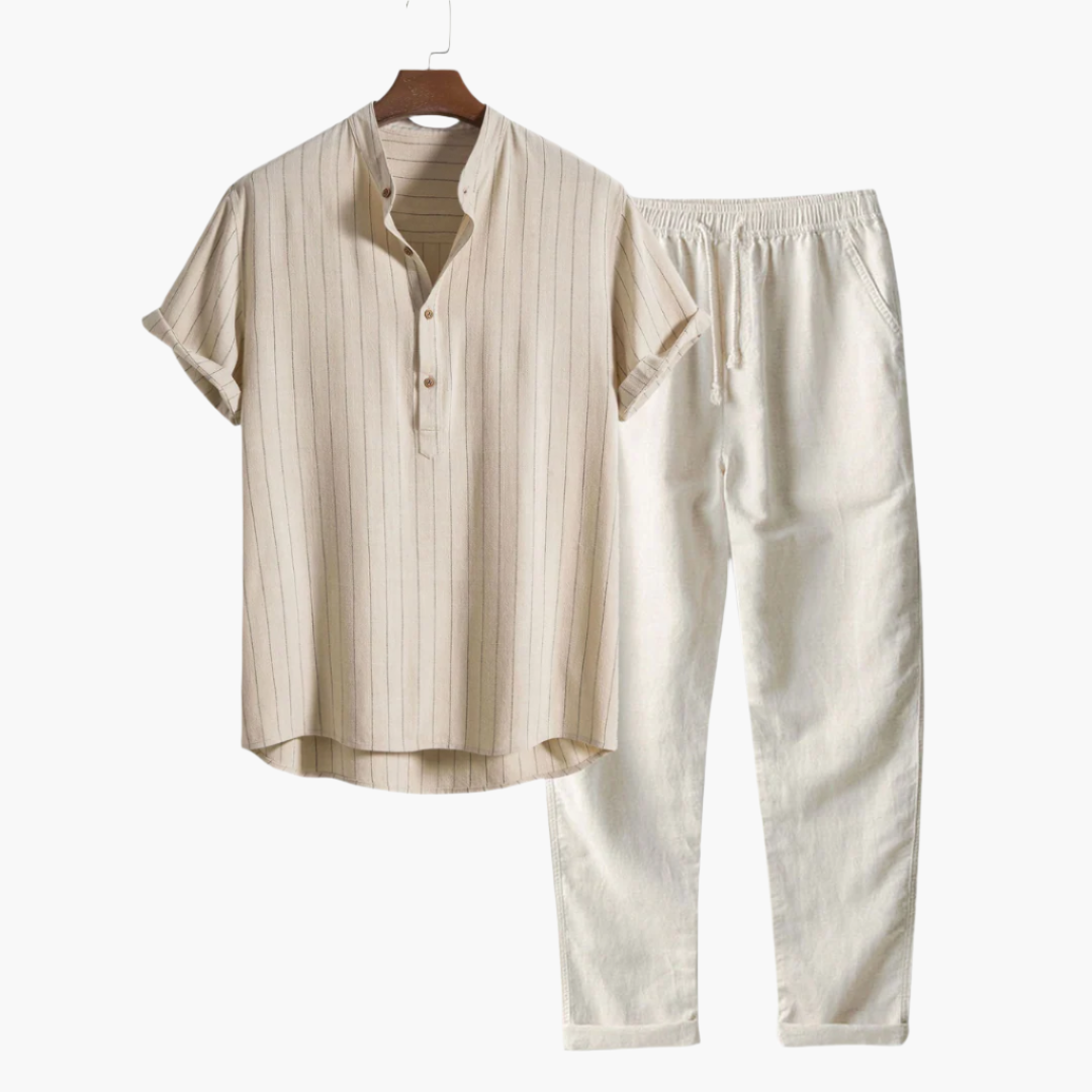 Sterling Row | Summer Shirt and Trousers Set for Men Relaxed Summer Style
