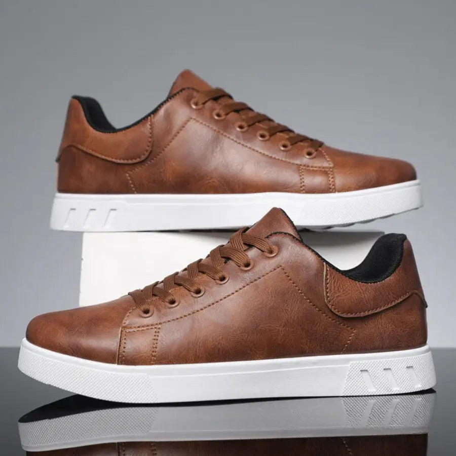 Sterling Row | Low Top Lace Up Casual Sneakers for Men Everyday Smart Style