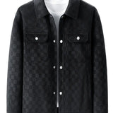 Sterling Row | Checkered Suede Jacket for Men Refined Transitional Style