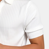 Sterling Row | Ribbed Knit Polo Shirt for Men Smart Casual Comfort