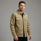 Sterling Row | Checkered Suede Jacket for Men Refined Transitional Style