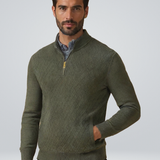 Sterling Row | Men’s Textured Quarter Zip Knit Sweater Smart Casual