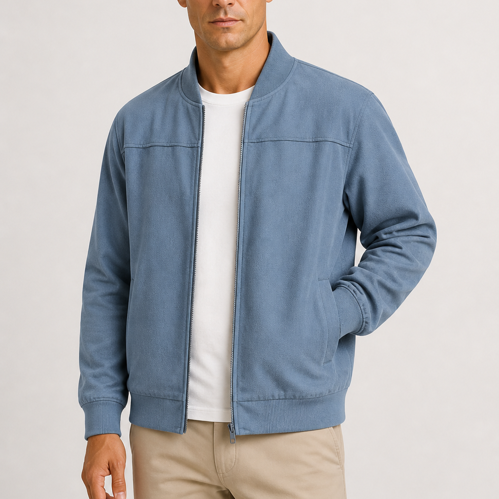 Sterling Row | Suede Bomber Jacket for Men Modern Smart Casual Style