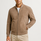 Sterling Row | Suede Bomber Jacket for Men Modern Smart Casual Style