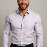 Men’s Long-Sleeved Shirt – Classic Structured Fit with Wrinkle-Free Finish