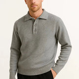 Sterling Row | Men’s Knit Polo Sweater Long Sleeve Smart Casual
