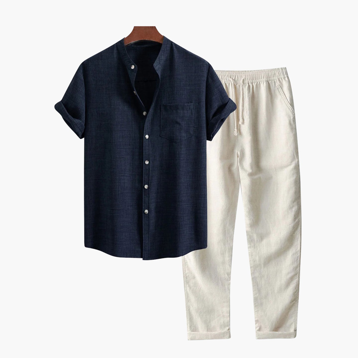 Sterling Row | Summer Shirt and Trousers Set for Men Smart Casual Comfort