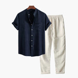 Sterling Row | Summer Shirt and Trousers Set for Men Smart Casual Comfort