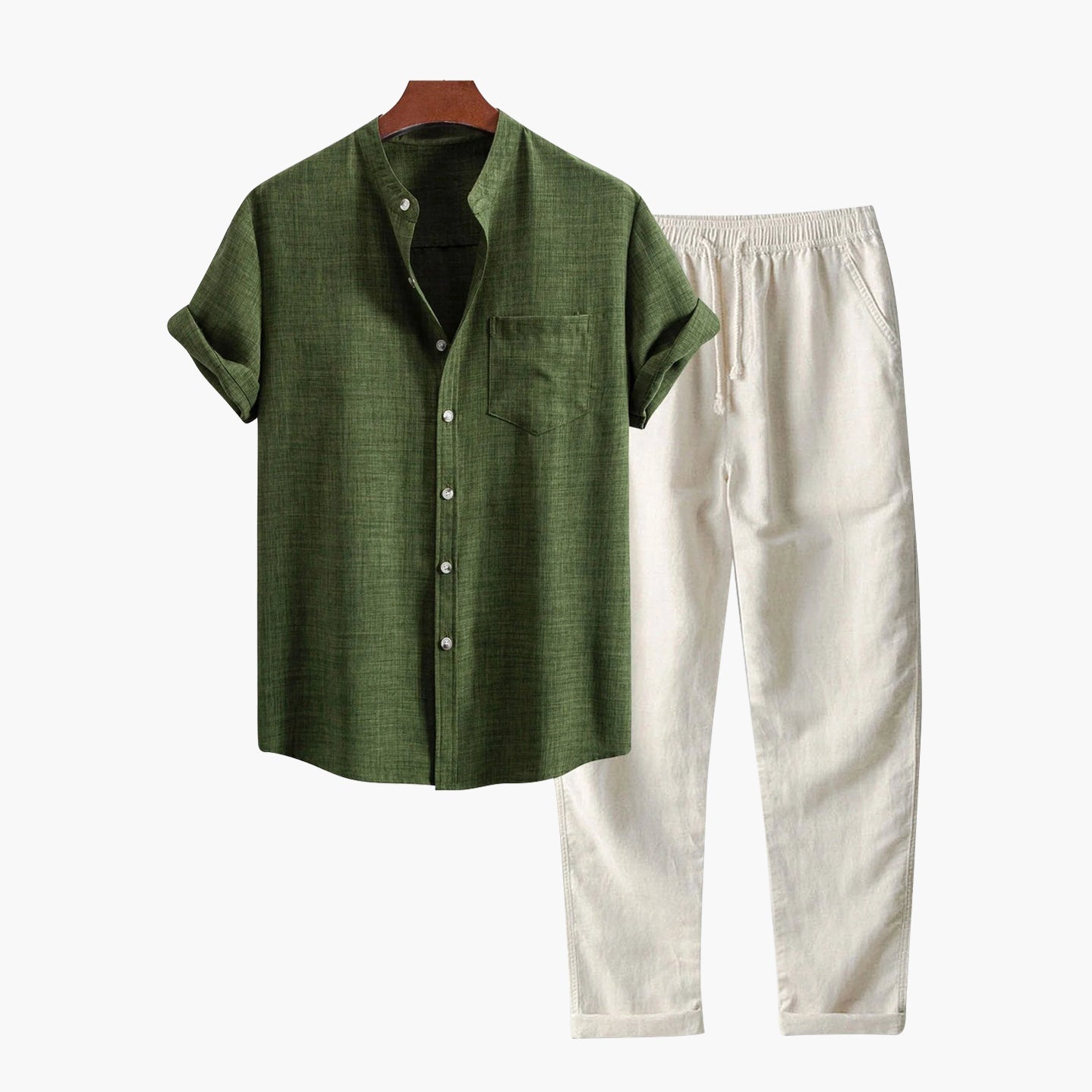Sterling Row | Summer Shirt and Trousers Set for Men Smart Casual Comfort