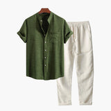 Sterling Row | Summer Shirt and Trousers Set for Men Smart Casual Comfort