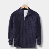 Sterling Row | Men’s Jacquard Half Zip Sweater Old Money Knitwear