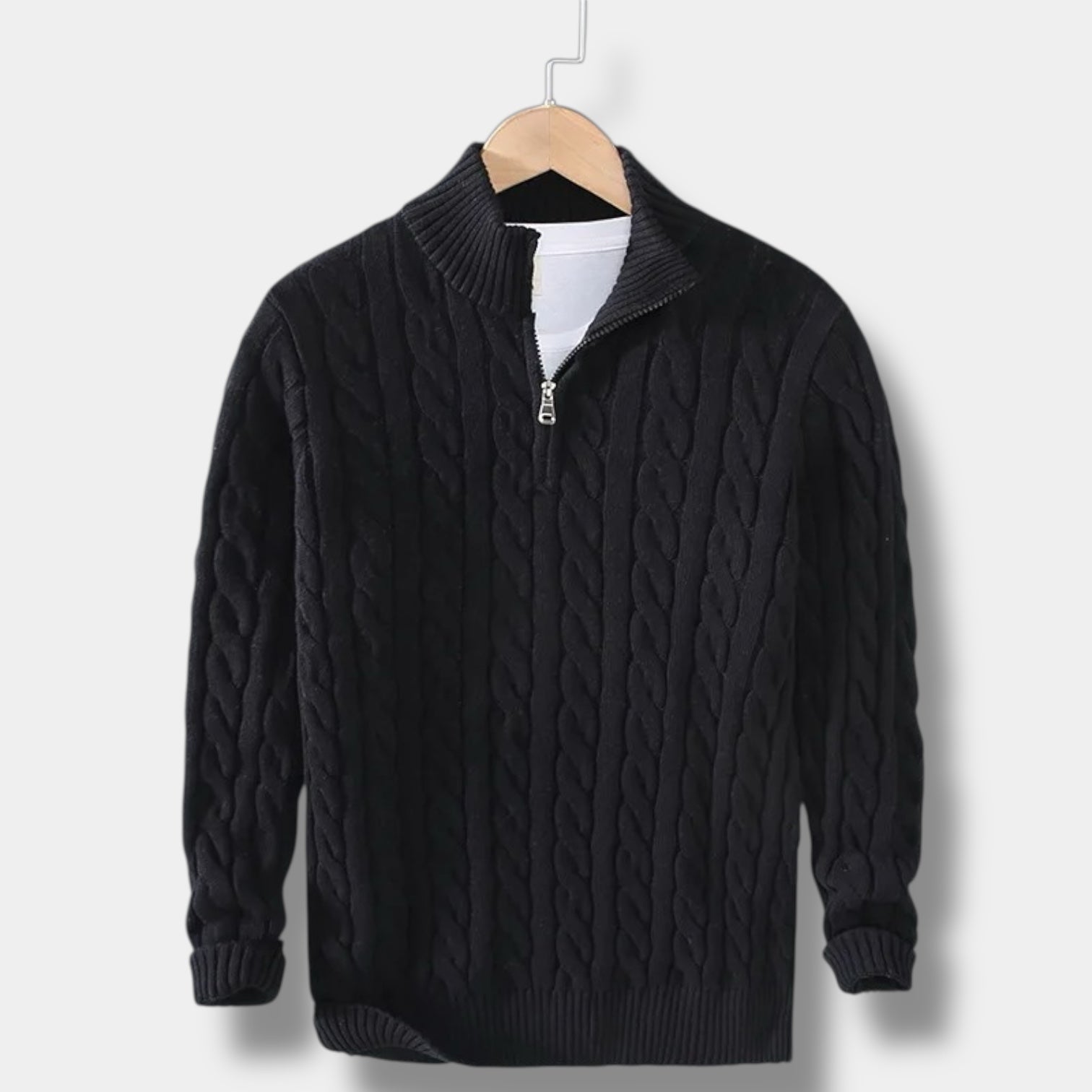 Sterling Row | Men’s Jacquard Half Zip Sweater Old Money Knitwear