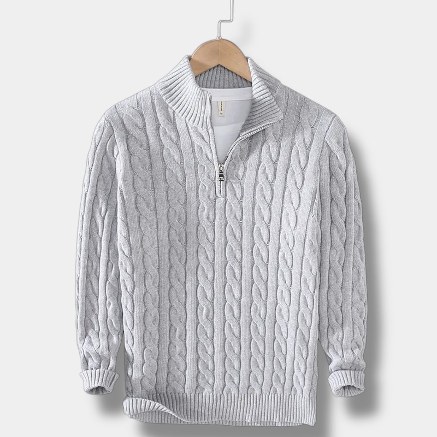 Sterling Row | Men’s Jacquard Half Zip Sweater Old Money Knitwear