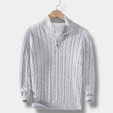 Sterling Row | Men’s Jacquard Half Zip Sweater Old Money Knitwear