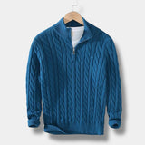 Sterling Row | Men’s Jacquard Half Zip Sweater Old Money Knitwear