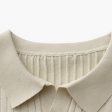 Sterling Row | Men’s Ribbed Knit Polo Shirt Short Sleeve Quiet Luxury