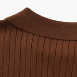 Sterling Row | Men’s Ribbed Knit Polo Shirt Short Sleeve Quiet Luxury