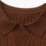 Sterling Row | Men’s Ribbed Knit Polo Shirt Short Sleeve Quiet Luxury