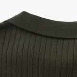 Sterling Row | Men’s Ribbed Knit Polo Shirt Short Sleeve Quiet Luxury