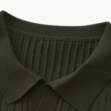 Sterling Row | Men’s Ribbed Knit Polo Shirt Short Sleeve Quiet Luxury