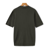 Sterling Row | Men’s Ribbed Knit Polo Shirt Short Sleeve Quiet Luxury