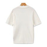 Sterling Row | Men’s Ribbed Knit Polo Shirt Short Sleeve Quiet Luxury