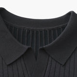 Sterling Row | Men’s Ribbed Knit Polo Shirt Short Sleeve Quiet Luxury