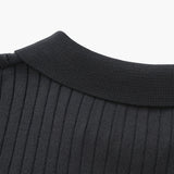 Sterling Row | Men’s Ribbed Knit Polo Shirt Short Sleeve Quiet Luxury
