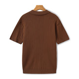 Sterling Row | Men’s Ribbed Knit Polo Shirt Short Sleeve Quiet Luxury