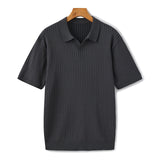 Sterling Row | Men’s Ribbed Knit Polo Shirt Short Sleeve Quiet Luxury