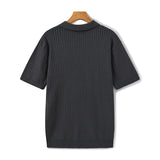 Sterling Row | Men’s Ribbed Knit Polo Shirt Short Sleeve Quiet Luxury