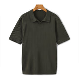 Sterling Row | Men’s Ribbed Knit Polo Shirt Short Sleeve Quiet Luxury