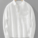 Sterling Row | Relaxed Fit Cotton Linen Popover Shirt