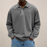 Men’s Long Sleeve Polo Shirt – Relaxed Smart Casual Essential