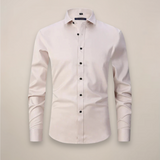 Men’s Long-Sleeved Shirt – Classic Structured Fit with Wrinkle-Free Finish