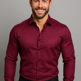 Men’s Long-Sleeved Shirt – Classic Structured Fit with Wrinkle-Free Finish