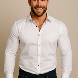Men’s Long-Sleeved Shirt – Classic Structured Fit with Wrinkle-Free Finish