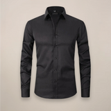 Men’s Long-Sleeved Shirt – Classic Structured Fit with Wrinkle-Free Finish