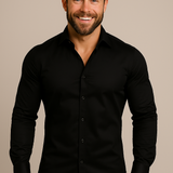 Men’s Long-Sleeved Shirt – Classic Structured Fit with Wrinkle-Free Finish