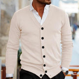 Men’s V-Neck Button Cardigan – Smart Casual Layer