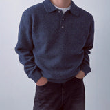 Sterling Row | Men’s Knit Polo Sweater Long Sleeve Smart Casual