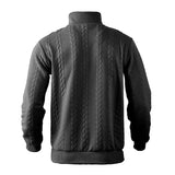 Arthur Cable Knit High-Neck Half-Zip Sweater | Textured Hip-Length Sweater