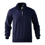 Arthur Cable Knit High-Neck Half-Zip Sweater | Textured Hip-Length Sweater