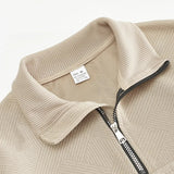Arthur Cable Knit High-Neck Half-Zip Sweater | Textured Hip-Length Sweater
