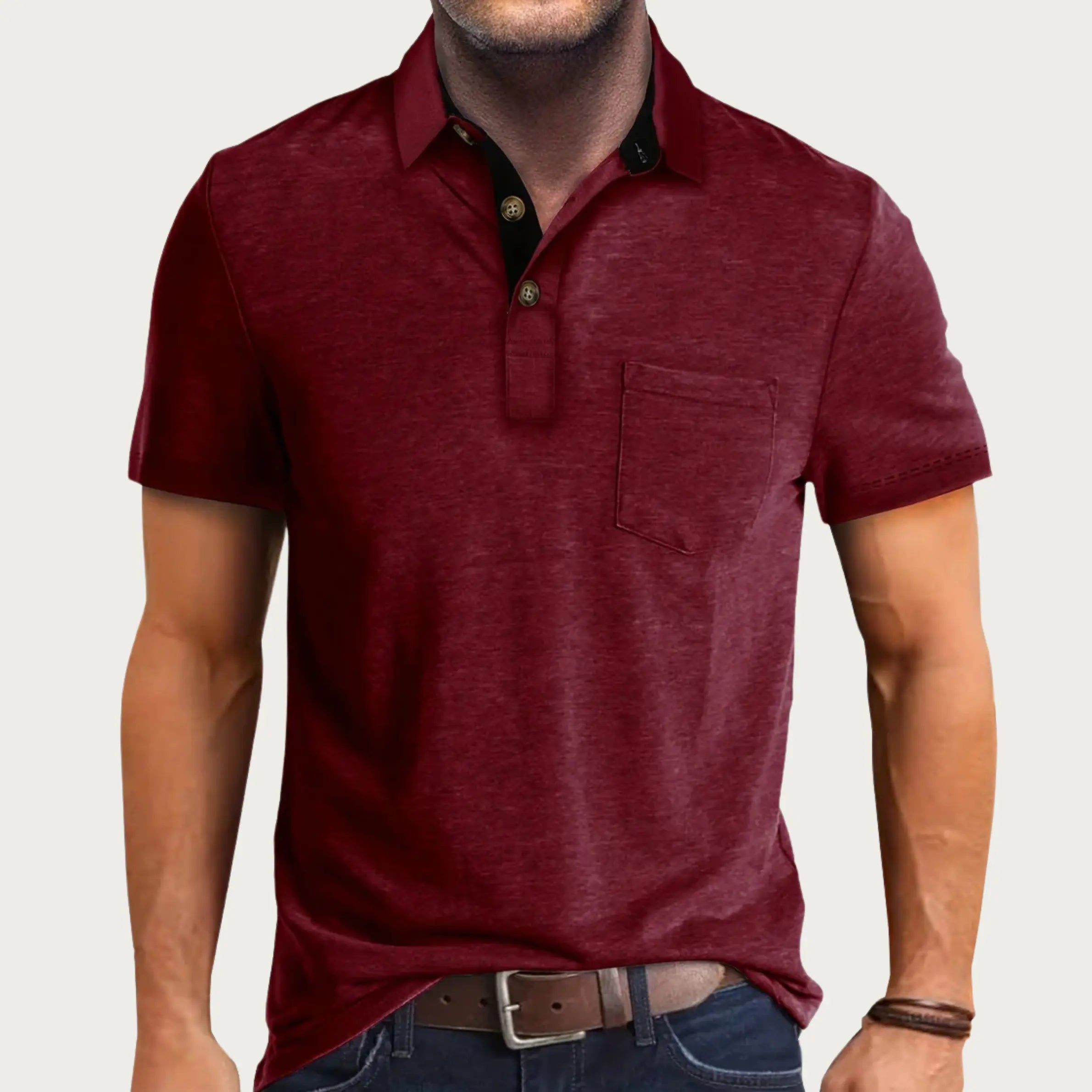 Sterling Row | Slim Fit White Polo Shirt for Men Smart Casual Comfort