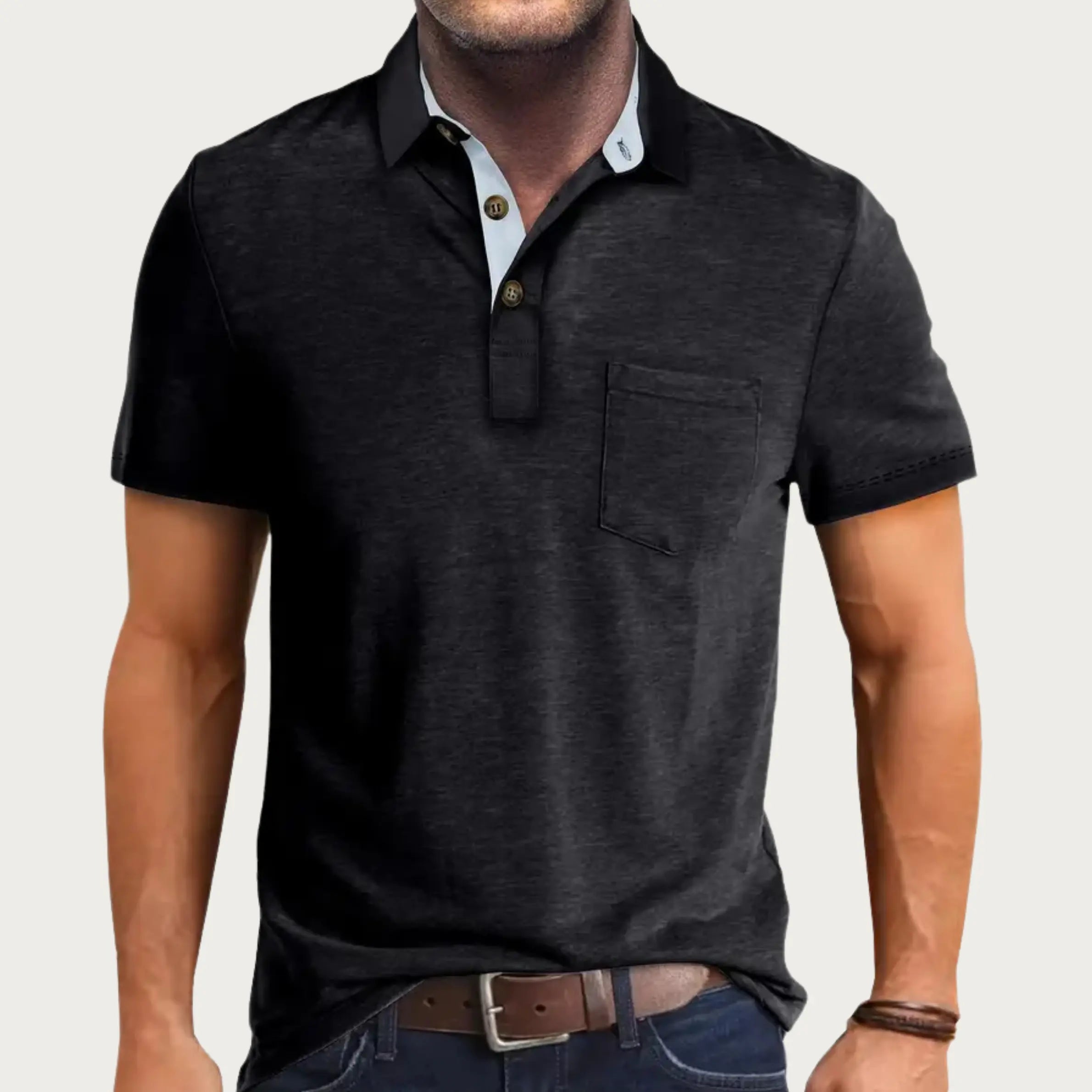 Sterling Row | Slim Fit White Polo Shirt for Men Smart Casual Comfort