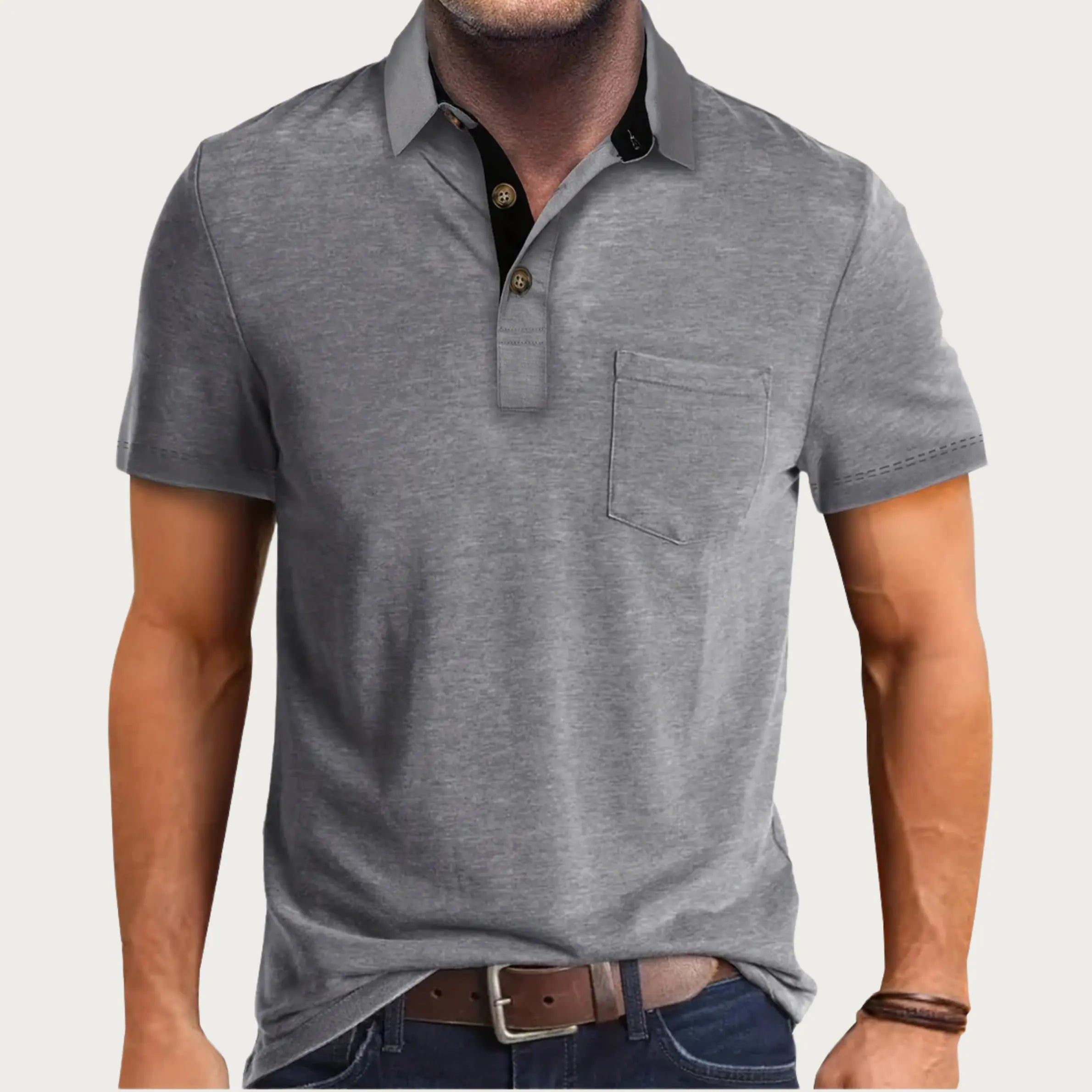 Sterling Row | Slim Fit White Polo Shirt for Men Smart Casual Comfort