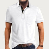 Sterling Row | Slim Fit White Polo Shirt for Men Smart Casual Comfort
