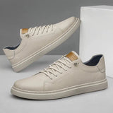 Sterling Row | Classic Comfort Faux Leather Sneakers for Men Everyday Casual Style