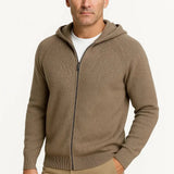 Sterling Row | Merino Wool Hooded Knit Jacket for Men Refined Winter Comfort